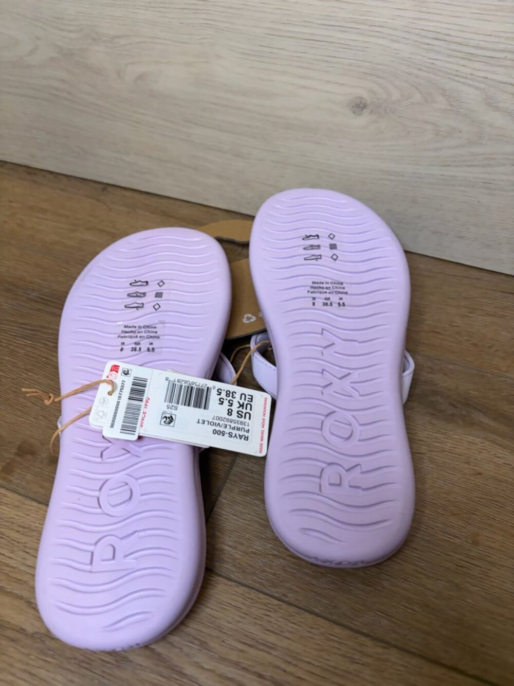Roxy Women Rays Flat Flip Flop Thong Sandals Purple Violet Size 8 NWT - Picture 5 of 6